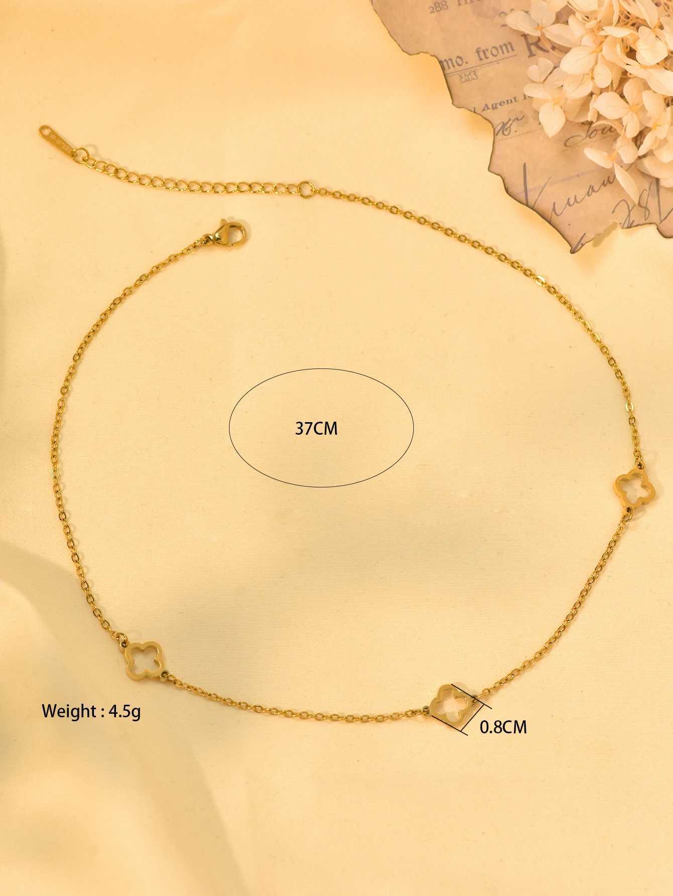 Earrings Necklace Clover necklace earrings bracelet three-piece set elegant design fashionable and versatile show womens unique charm H250217