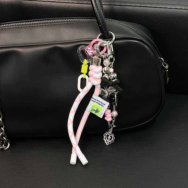 Keychains Lanyards Korean Ins Niche Mountaineering Rope Bike Keychain Bag Pendant Phone Case Headphone Hanging Accessories H250115