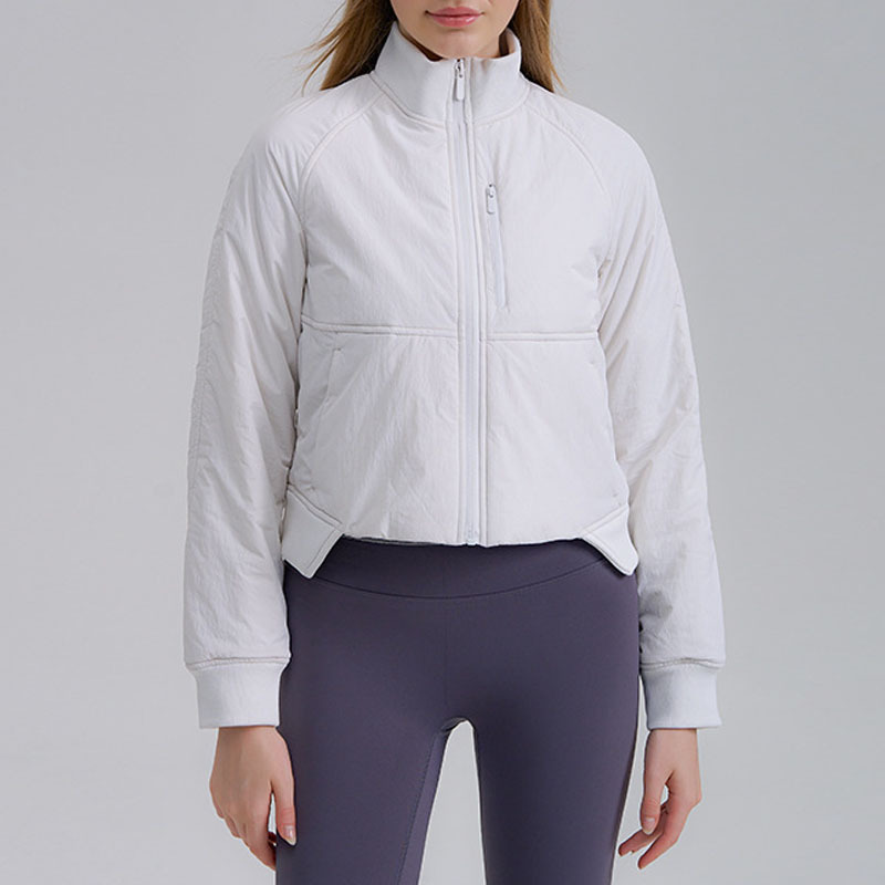 Senior designer women's high-end outdoor cotton jacket sports yoga stand up collar slim fit and warm top loose and thick autumn and winter jacket