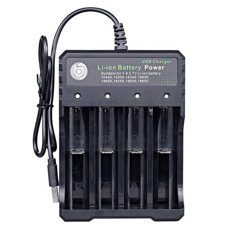 New Arrival 2/3/4 Slots 18650 Battery Charger USB Li-ion Portable Power Charging 4.2V 14500 16340 16650 14650 18350 Lithium Battery Chargers T250114