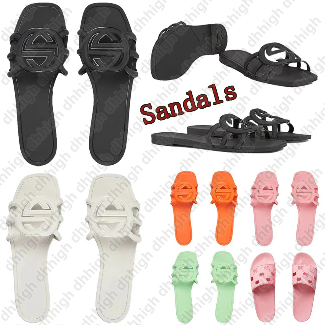 Slippers Designer Sandals Luxury Slide Women Interlocking Slides Rubber Slippers Ladies Flat Beach Summer Fall Mules Outdoor Waterproof size35-42