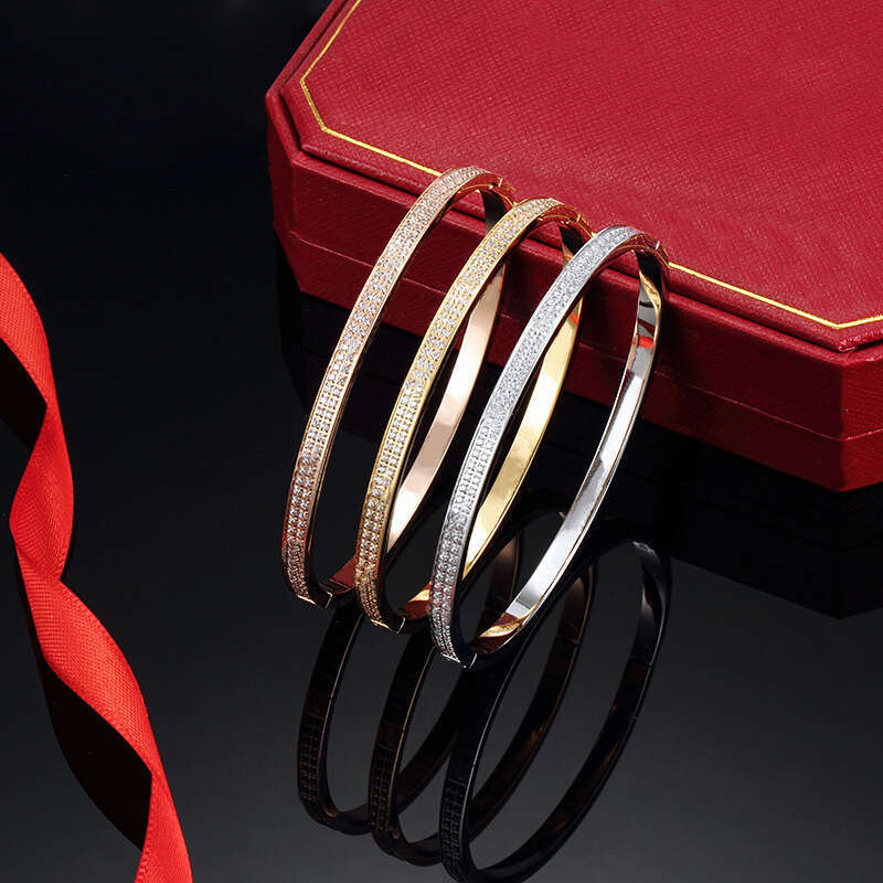 narrow thin bracelet bangle designer for titanium steel plated gold sier bracelets with screwdriver 4mm wide size 16-19 women jewelry Christmas gift