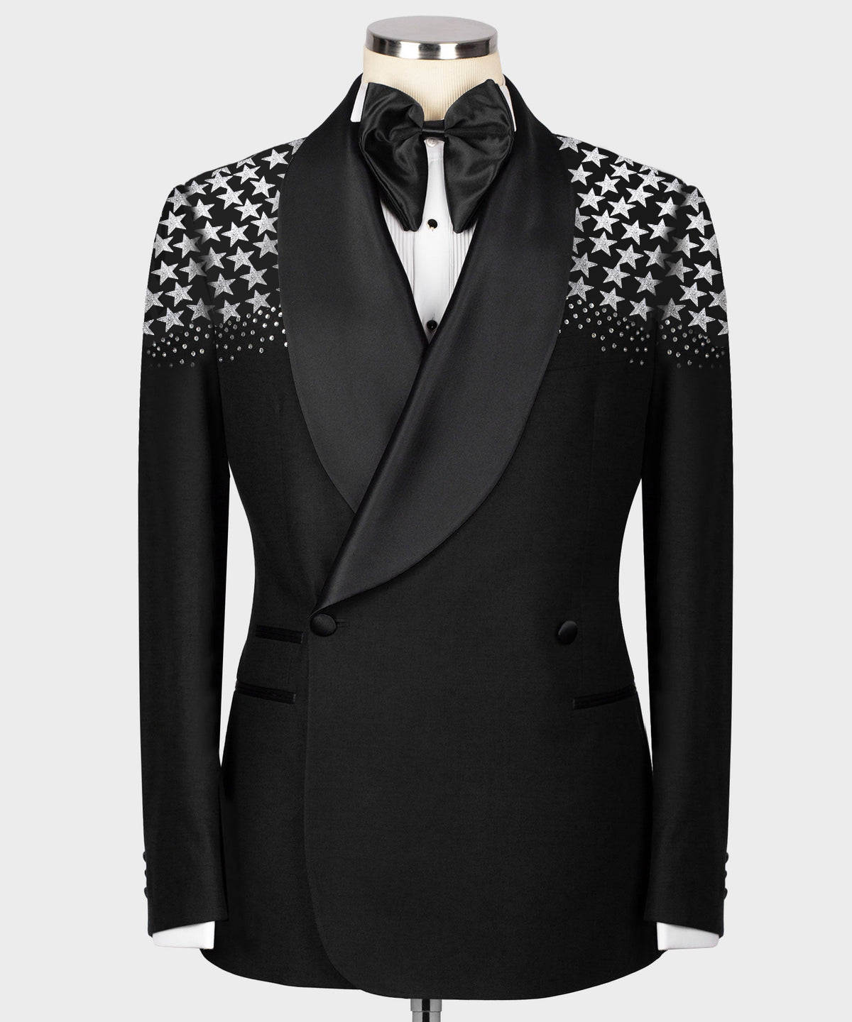 Formal Wedding Tuxedos Beaded Star Men Suit Shawl Lapel 2 Piece Set Jacket Pants Fashion Groom Business Blazers Customized