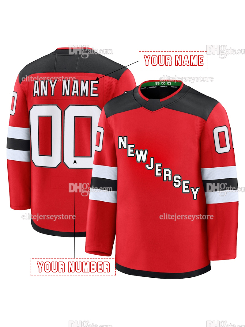Personalized Custom Hockey Jersey Jack Hughes Hischier Bratt Meier Hughes Allen Embroidered Letter Number Design