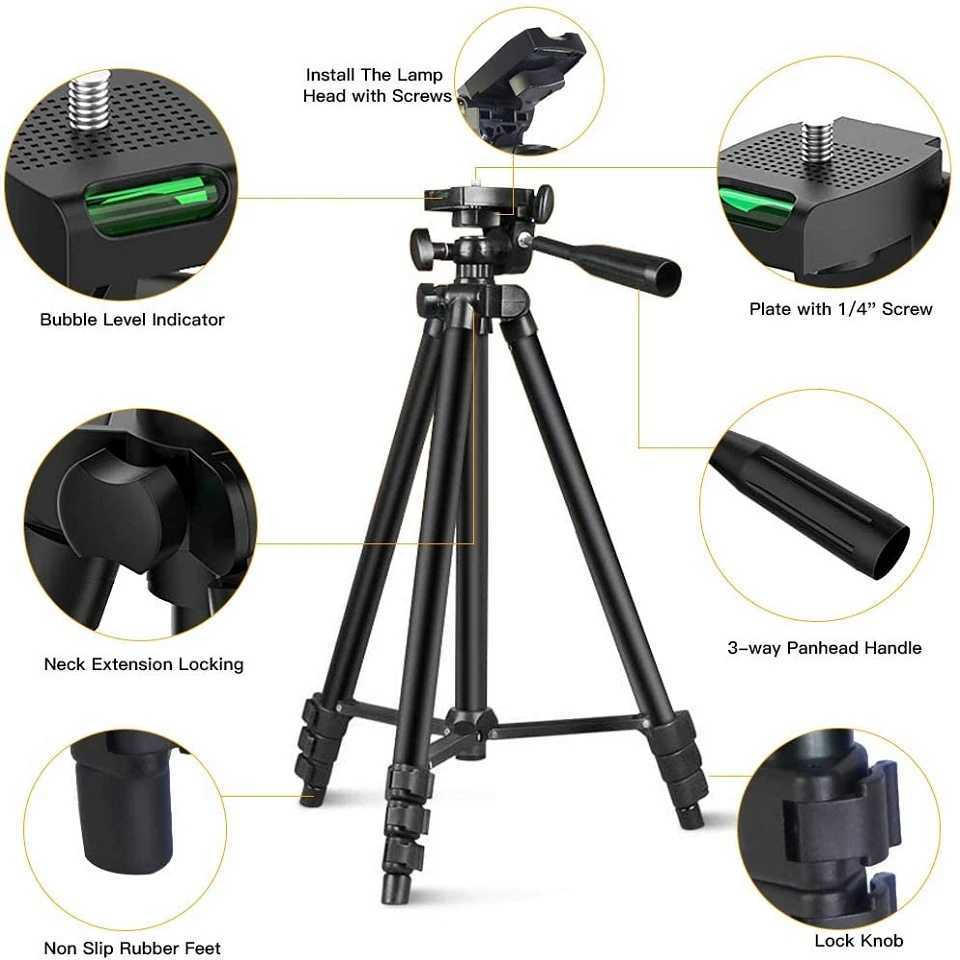 Camera Phone Tripod Selfie Stand Portable AdjustableStand Mount Smartphone Holder Clip Control Live Video Youtube Photography Z250116