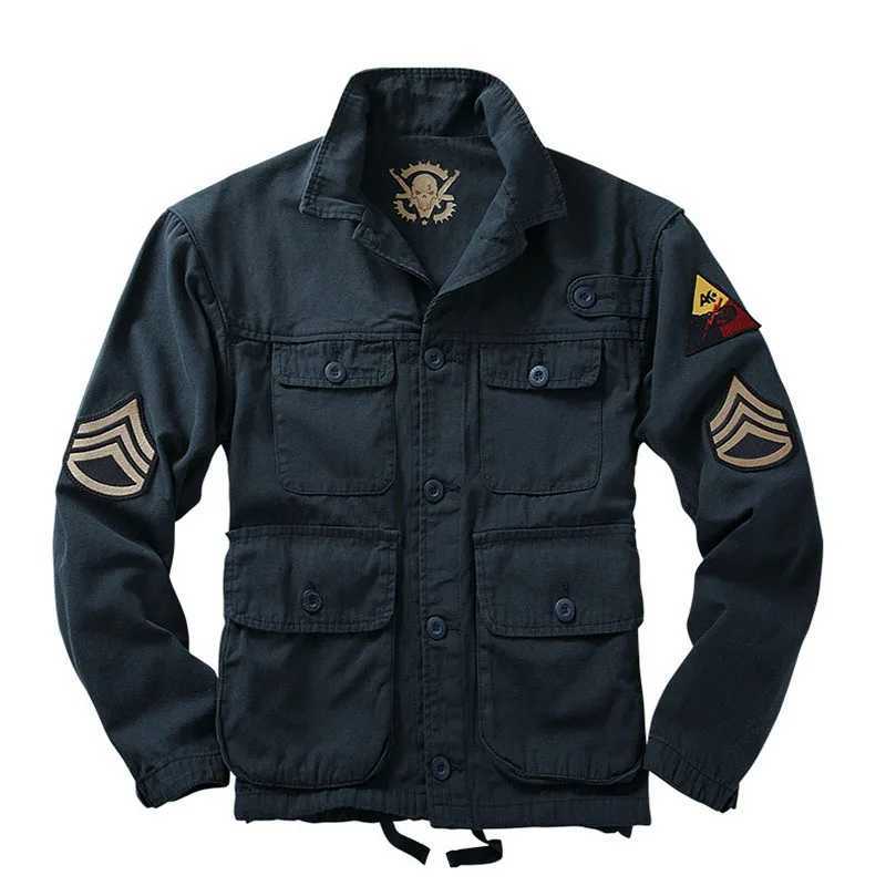 Tactics Jackets Mens Vintage Military Outerwear Multilayer Washed Military Uniform Jacket American Tank Coat Male W250116