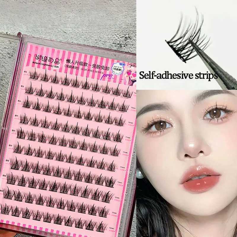 Noglue Eyelashes Lazy False Eyelashes Self Adhesive Lash Natural Cluster Lashes Glue-free Fake Eyelashes Individual Eye LashesXJ250116