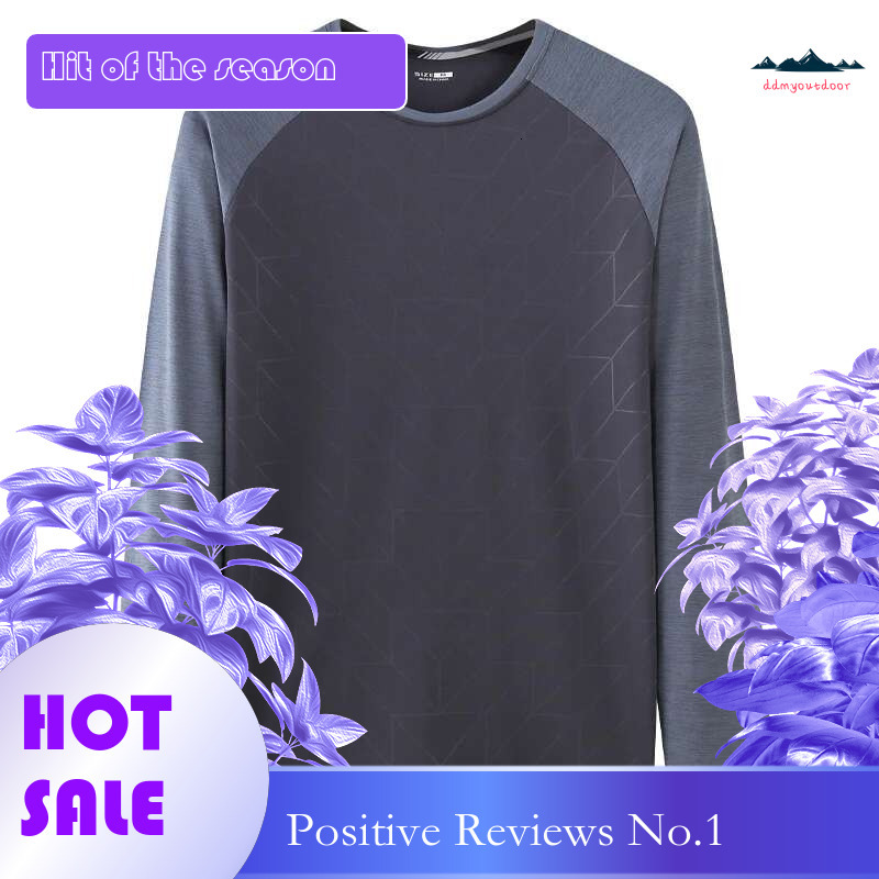 Ddmyoutdoor China Domestic Men Running Workout Long Sleeves Breathable Print Loose Fiess Jogger Fashion Sports Shirts Patchwork Quick Dry Training Tee