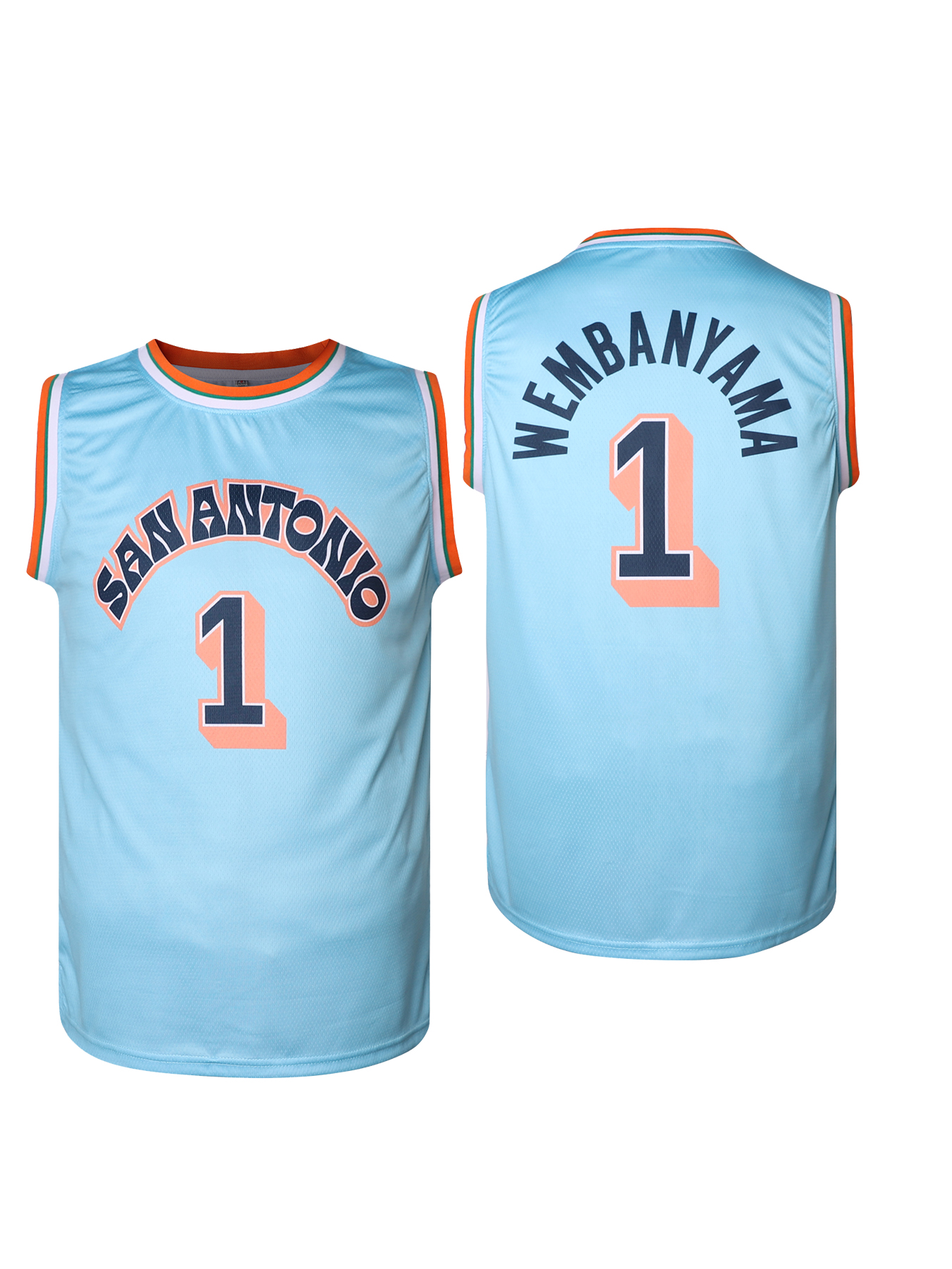 Mens #1 Wembanyama Basketball Jersey Breathable & Stretchy Sleeveless Sports Uniform for Training, Competition & Parties S-XXXL