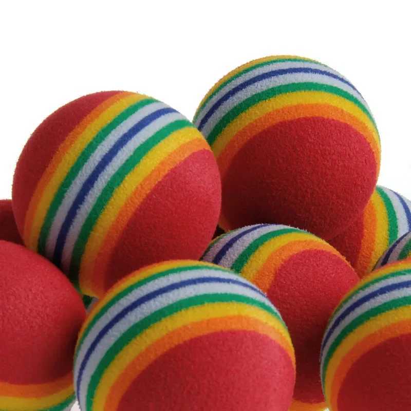 10 pieces of colored cat toy balls Interactive cat toys Chewing rocker scratches Natural foam ball training pet supplies Y250412
