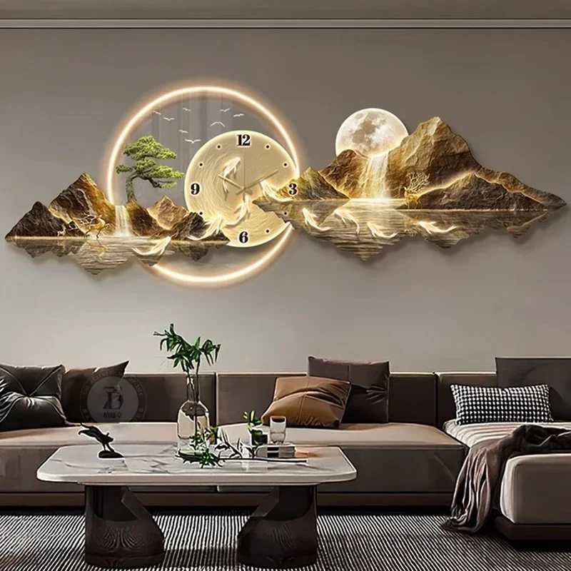 Wall Clocks Design Wall Clocks Living Room Led Aesthetic Minimalist Wall Watch Silent Fashion Nordic Horloge Murale Home Decoration H250116