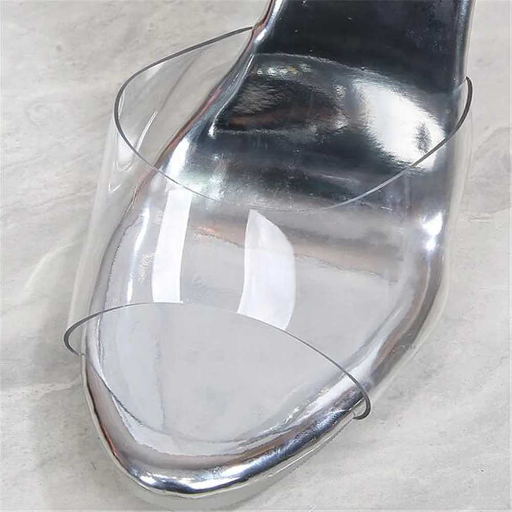 Crystal Sandals Fi Womens Shoes 10.5CM Thin Heel Transparent Sexy Wild walk High Heels Model Nighlub Performance ShoeXJ250116