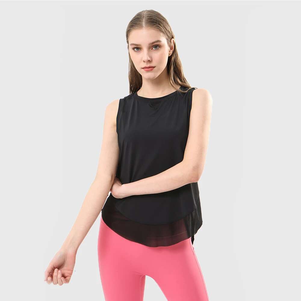 Summer Breathable Mesh Yoga Vest Women Fiess Sports Tank Top Sleeveless Gym Shirt Workout Outdoor Running Clothes