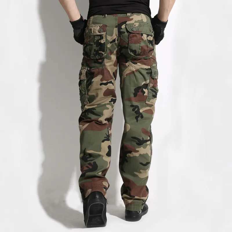 Oversize Waterproof Camouflage Tactical Pants War Game Cargo Pants Mens Multi-Pocket Trousers Men Clothing M250116
