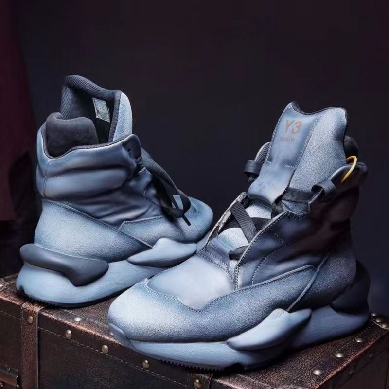 New winter leather retro fashion trend platform high top shoes increase daddy shoes Couple shoes men's shoes