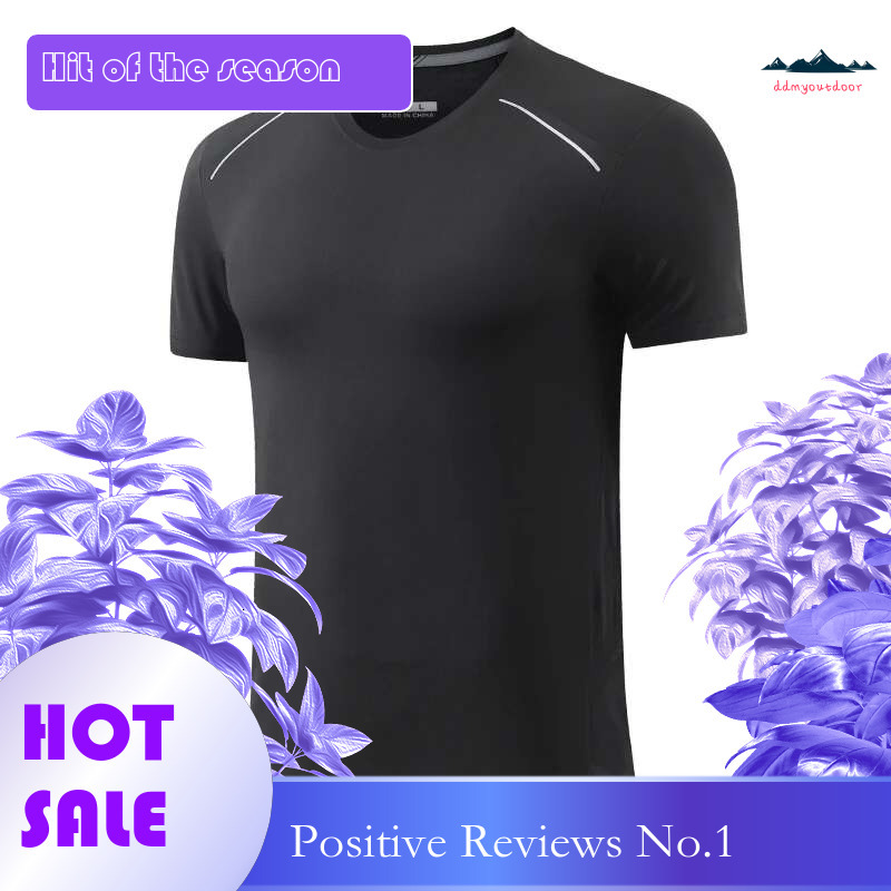 Ddmyoutdoor China Domestic Brand Causal Shirts Fiess Jogging Running O Neck Reflective High Quality Short Sleeves Nylon Bodybuilding Men Fashion Sport