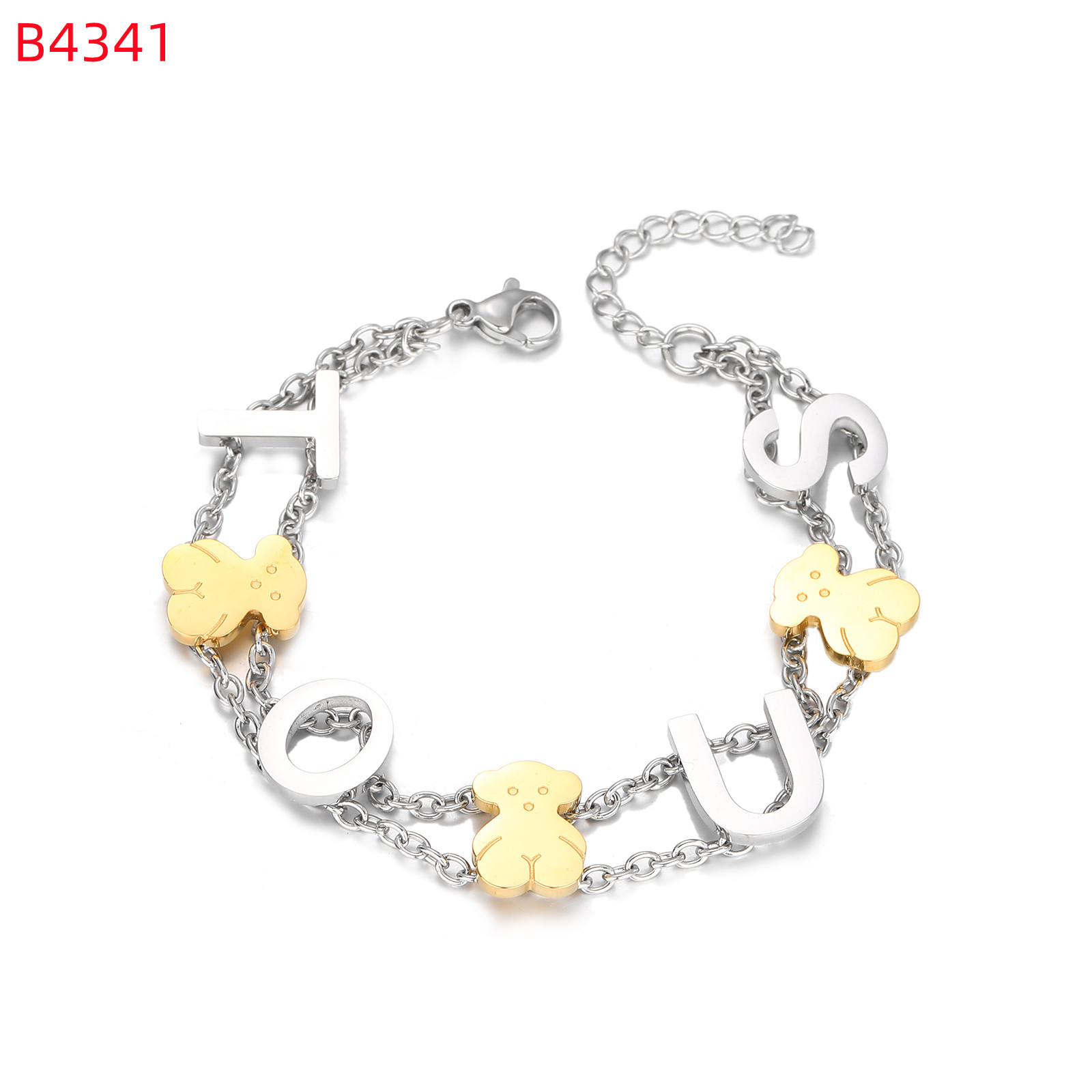 Stylish Stainless Steel Chain Bracelets for Women and Men Round Bear Hollow Design Fashion Jewelry Gift Z250910