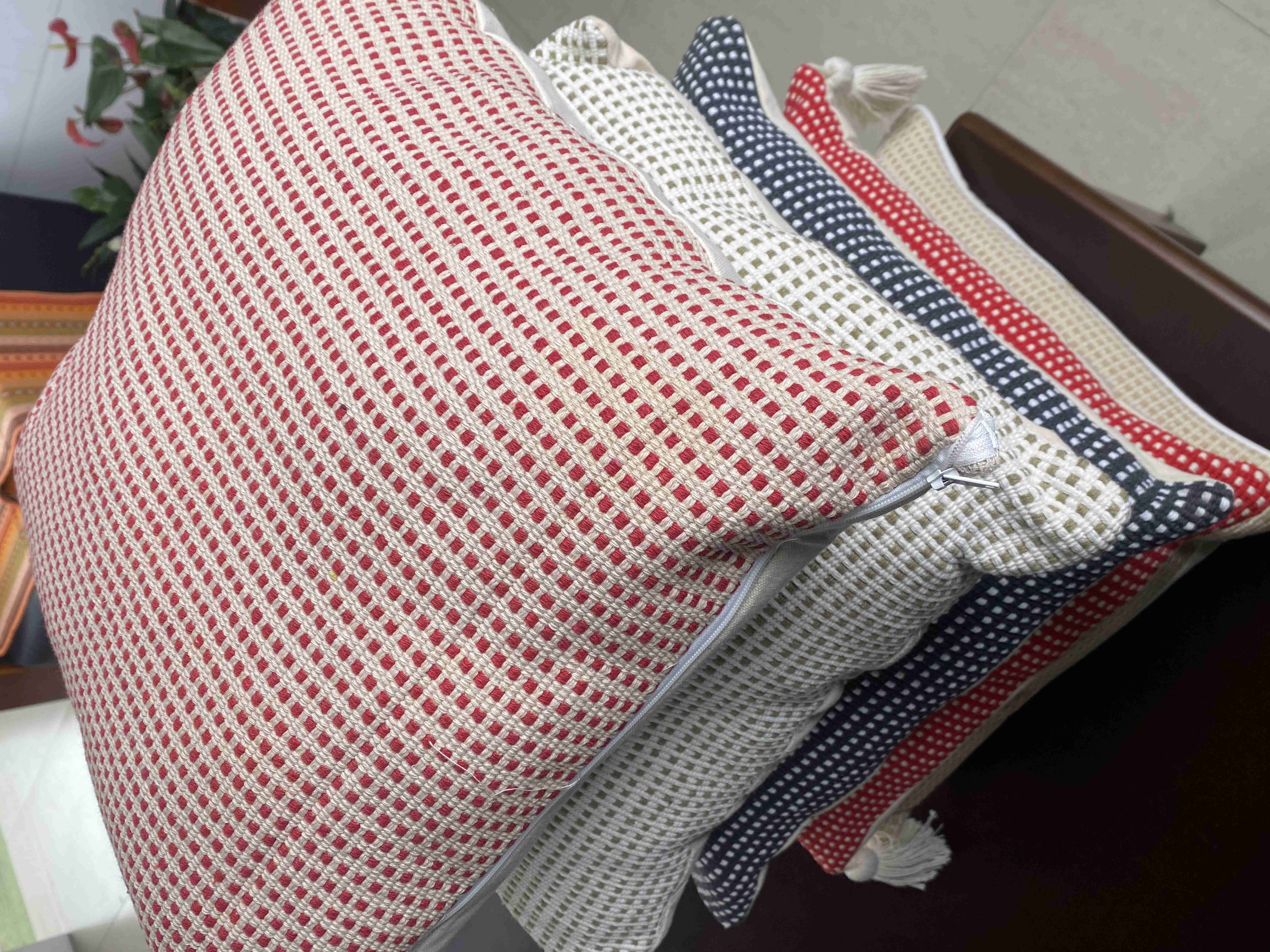 Versatile Living Room Fabrics - Durable Textured Finish Pillows for Home Decor