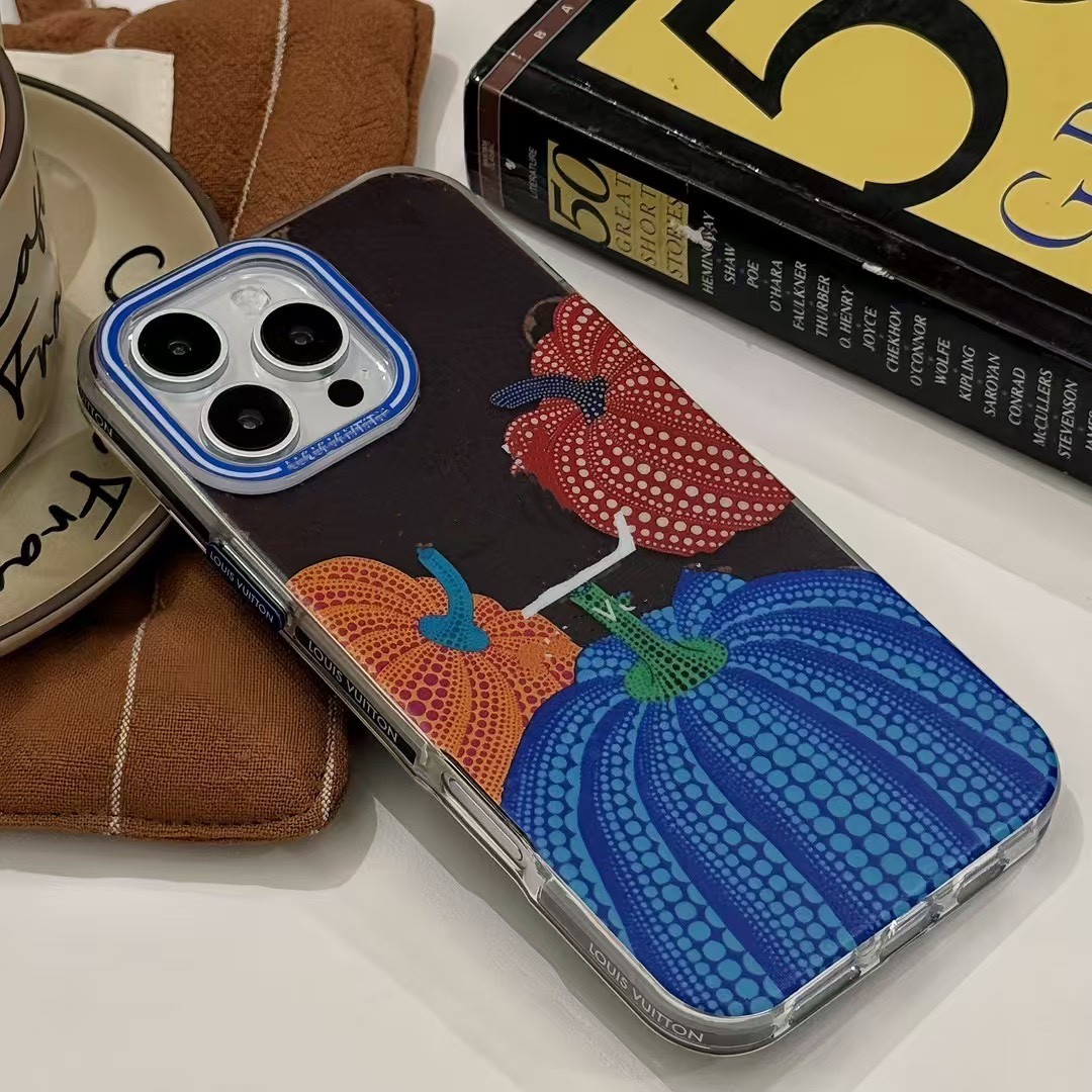 Yayoi Kusanagi Pumpkin Designer Téléphone Case de téléphone de luxe pour iPhone 16 Pro Max Cas Apple iPhone 15 Pro Max 14 12 13 Cas de la marque