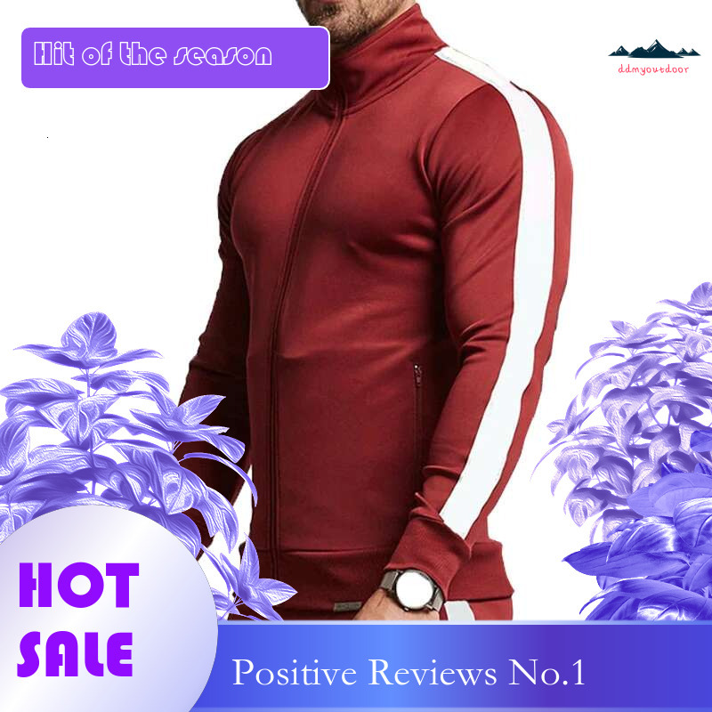 Ddmyoutdoor China Domestic Men Sports Zipper Jackets Outdoor Work Training Hiking Jersey Stripe Jogging Cardigan Running Fiess Exercise Fashion Coat