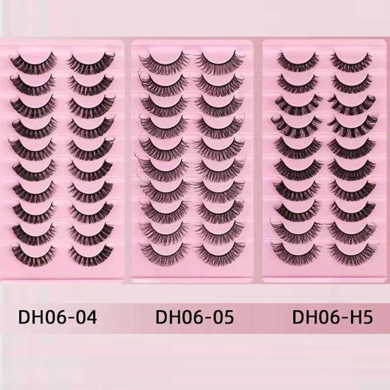 Lashes 2/10 Pairs DD curl Russian Strips Lashes Faux Mink Lashes 3D Mink Lashes For Eyes Natural False Lashes Eyelash ExtensionsXJ250116