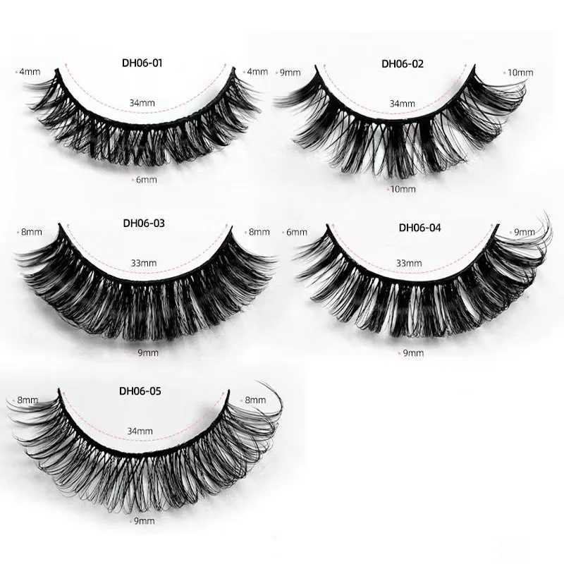 Lashes 2/10 Pairs DD curl Russian Strips Lashes Faux Mink Lashes 3D Mink Lashes For Eyes Natural False Lashes Eyelash ExtensionsXJ250116