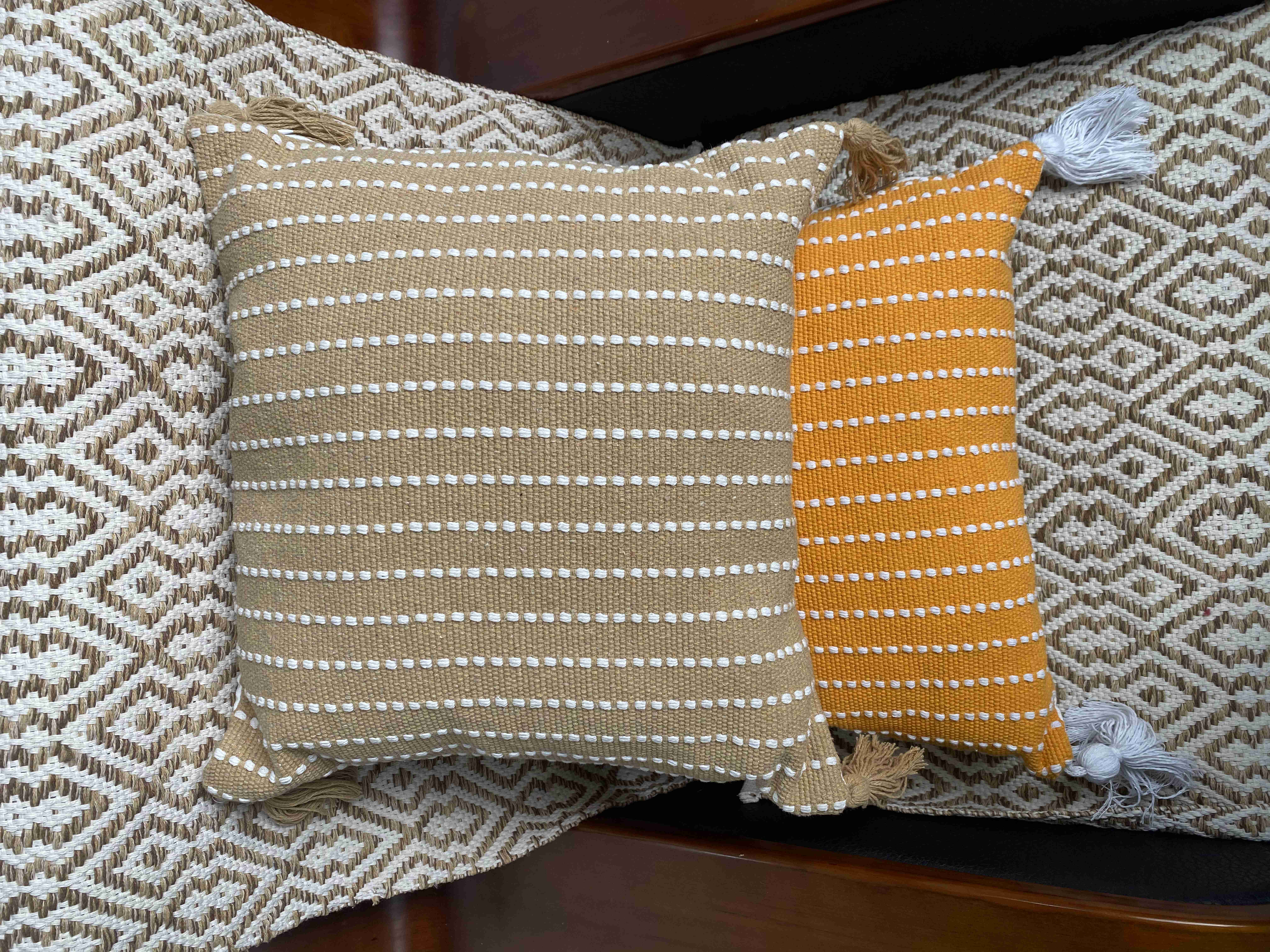 Vibrantly Colored Handcrafted Fabric Cushion Covers - Breathable and Long-Lasting