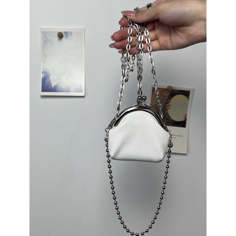 Chic Micro Chain Wallet Trendy Small Handbag with Detachable Strap