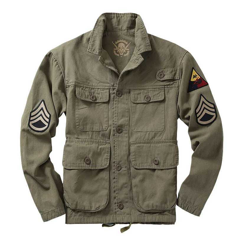 Tactics Jackets Mens Vintage Military Outerwear Multilayer Washed Military Uniform Jacket American Tank Coat Male W250116