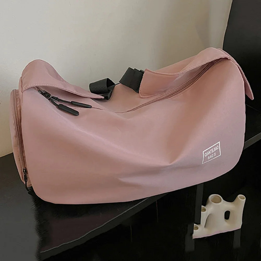 Solid Color Fitness Bag Large Capacity Training Wearresistant Zipper Adjustable Shoulder Strap for Outdoor Football 250114