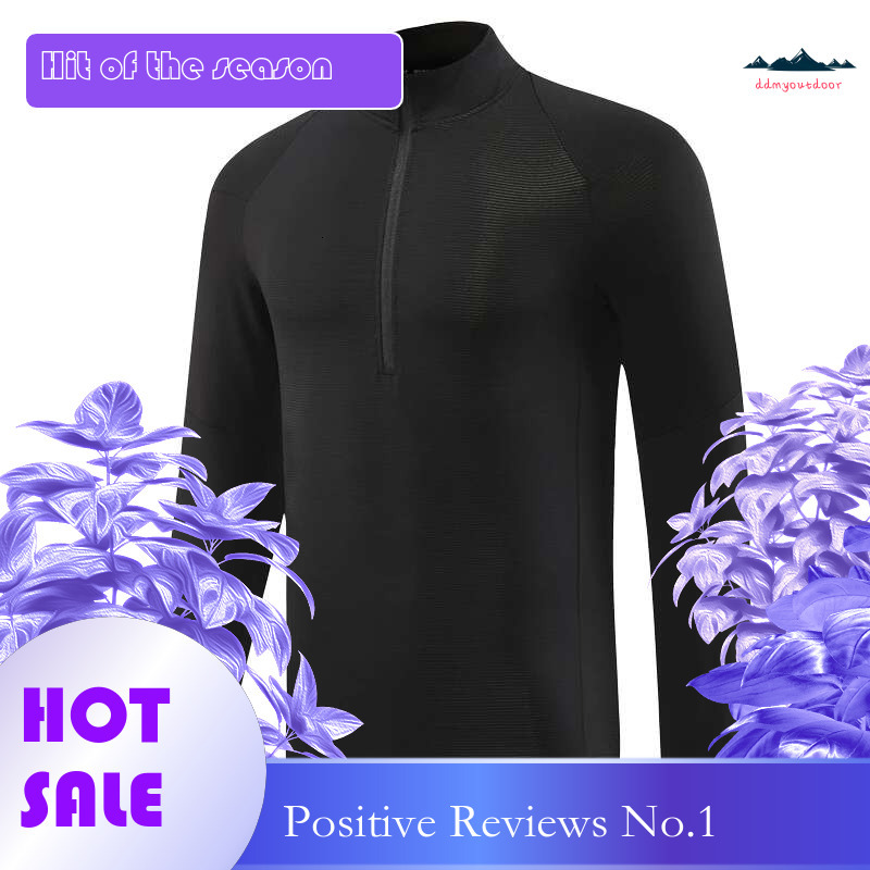 Ddmyoutdoor China Domestic Long Sleeve Shirts Man Running Training Gym Outdoor Workout Stand Collar Zipper Pullover Breathable Track Field Singlet Top