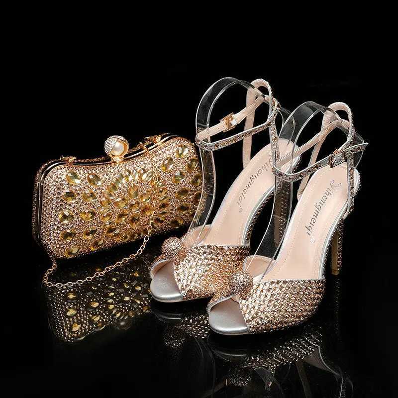 2024 New Luxury Famous High Heels Thin Heels Shallow Mouth Rhine Pearl Womens Single Shoes Wedding Dress Bridal ShoesXJ250116