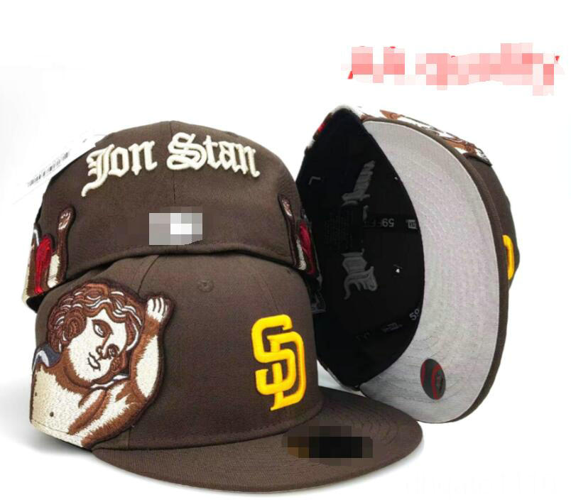 Baseball Jon & Stan Padres Mens Baseball Team 2024 World Series Champions Full Closed Caps Summer Letter Bone Black Color Casual Sport Flat Fitted Hats a