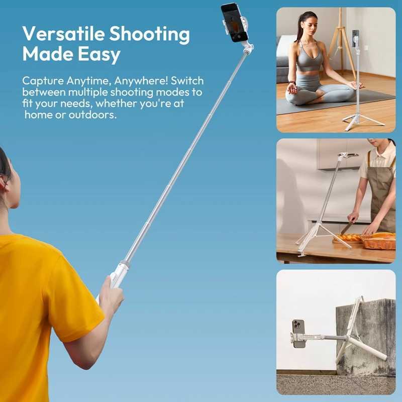 Ulanzi TT88 1.44M Overhead Selfie Stick Vlog Tripod for Phone Magnetic Clamp Wireless Remote Extension Tripod for Live-streaming Z250116