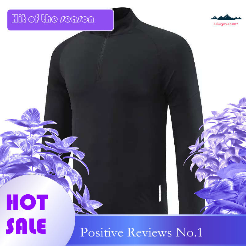Ddmyoutdoor China Domestic Long Running Shirts Men Fiess Zipper Cycg Reflective Jersey Training Solid Compression Tee Quick Dry Polo Jackets