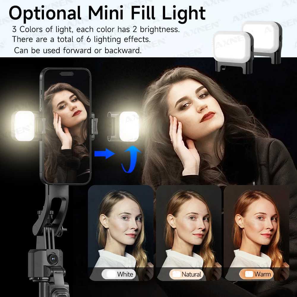 1630mm/64in C17 Tripod Selfie Stick 360 Auto Rotation Shooting Quadruped Phone Stand Face Track Remote Control Tripie Z250116