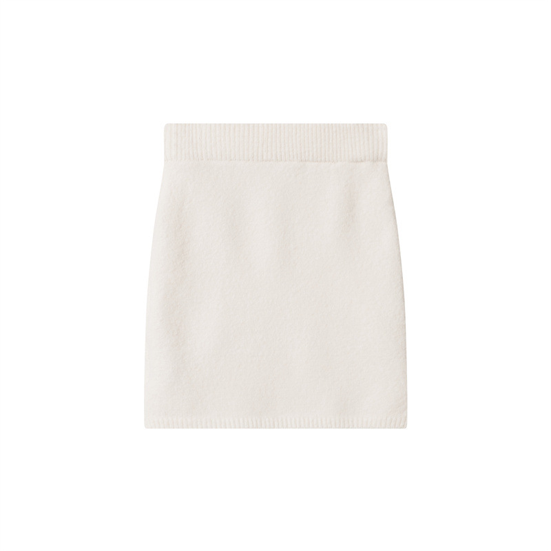 X790 Autumn and Winter 2024 New High Waist Slim Short Skirt Female Hot Girl Belt Design Niche All-match Knit Skirt