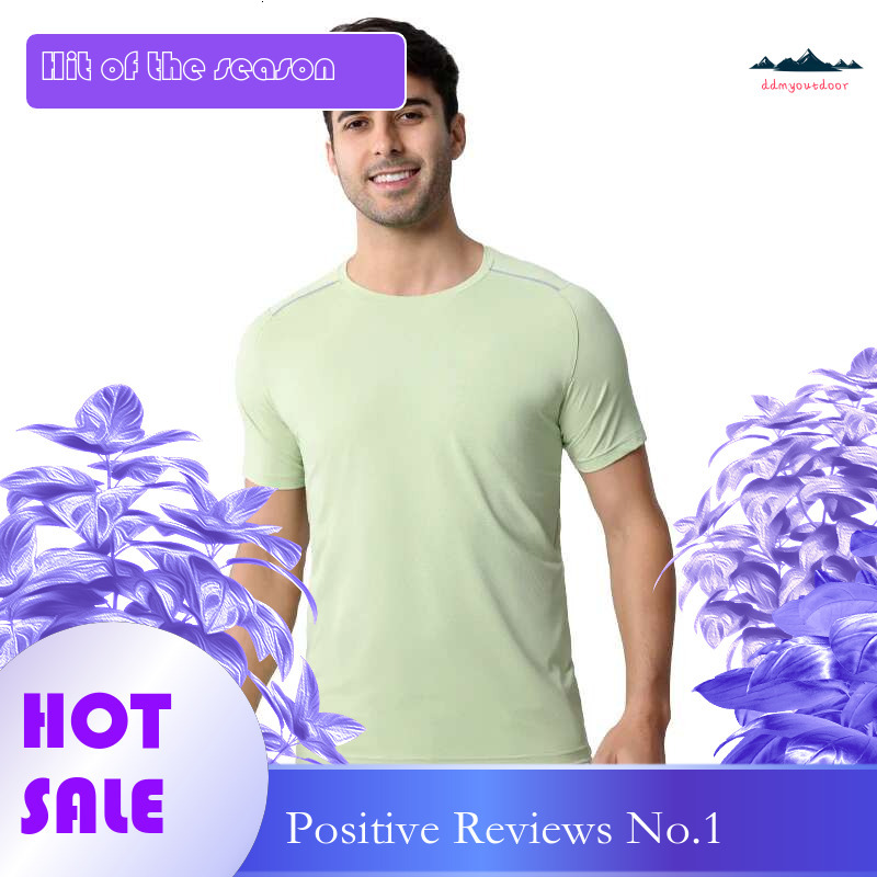 Ddmyoutdoor China Domestic Men Sport Nylon T Summer Causal Run Stripe Fashion Bodybuilding Fiess Short Sleeves Training Exercise Gym Sports Shirts