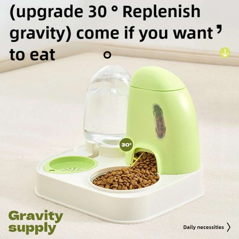 Automatic Pet Food and Water Dispenser with Flowing Design for Cats and Dogs No Electricity Needed