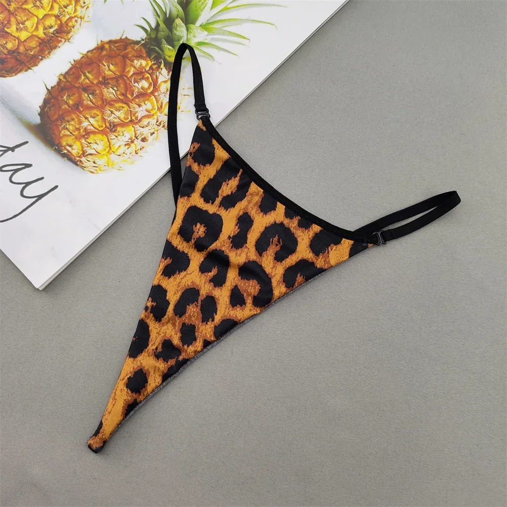 Two Layers Sexy Cotton T Back Thong Women Low Waist Zebra/snake/leopard Printed Seamless G-string Underwear Plus Size 250114