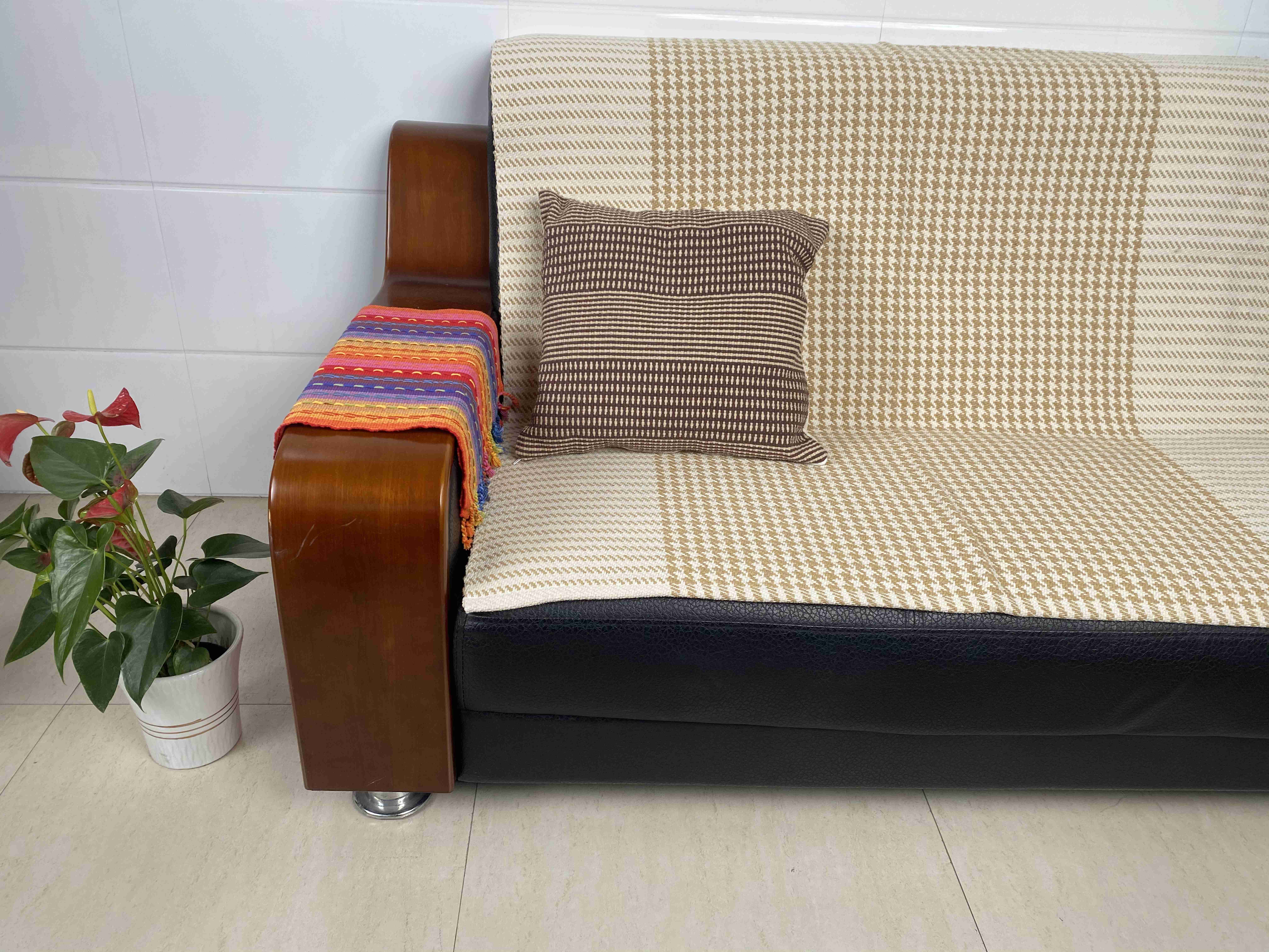 Breathable Hand-Woven Fabric Cushion Covers - Durable & Colorful Designs for Sofas