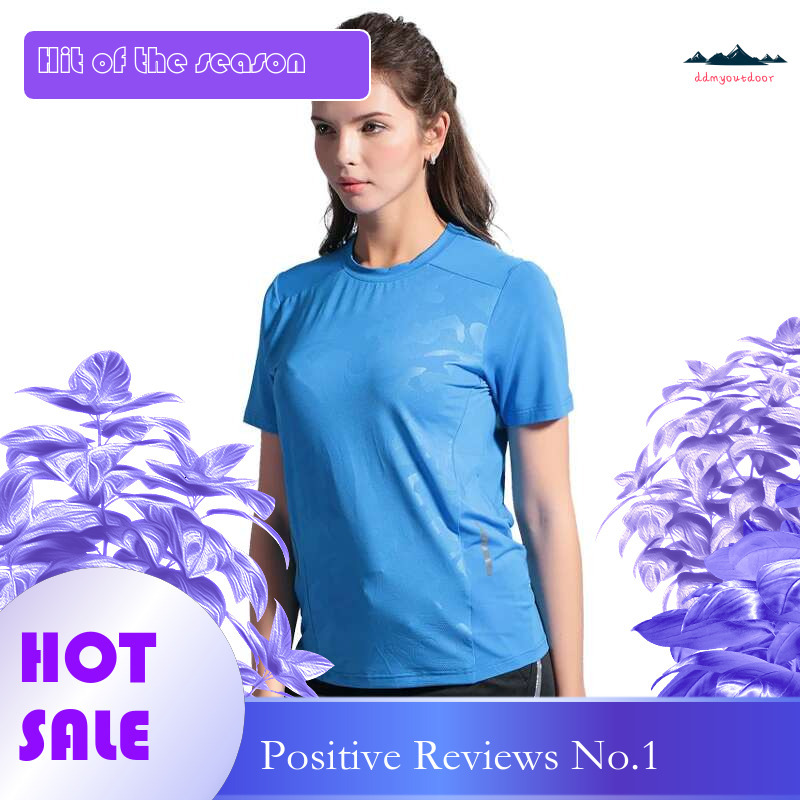 Ddmyoutdoor China Domestic Yoga Running Tee Women Quick Dry Fiess Training Top Sports Mesh Print Short Sleeves Lady O Neck Work Blouse Outdoor T Shirt