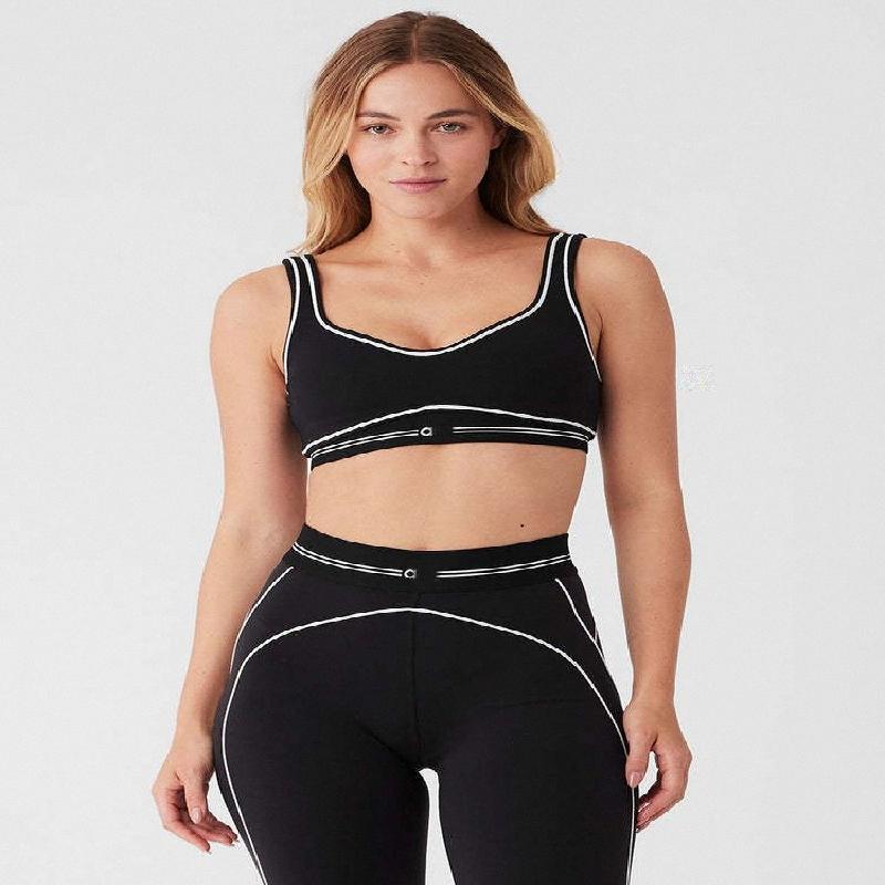 Women's Tracksuits Clothes Yoga Suit Pilates Women Running Waist Lift Hip Sports Fitness Trousers Shockproof Bra Two-Piece Set