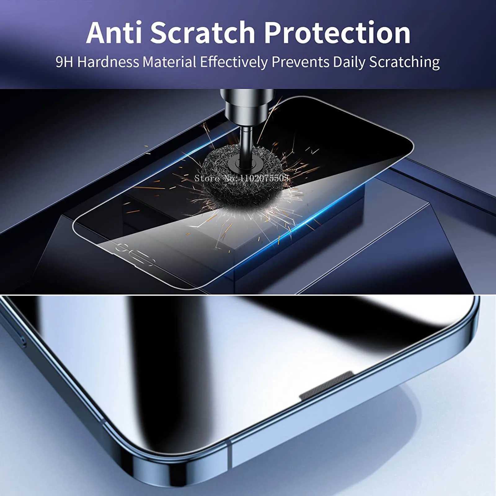 New Arrival 3Pcs full set of anti spy screen protectors for iPhone 14 13 12 11 Plus Pro Max Mini XS XR X 9H privacy dark tempered glass film T250116