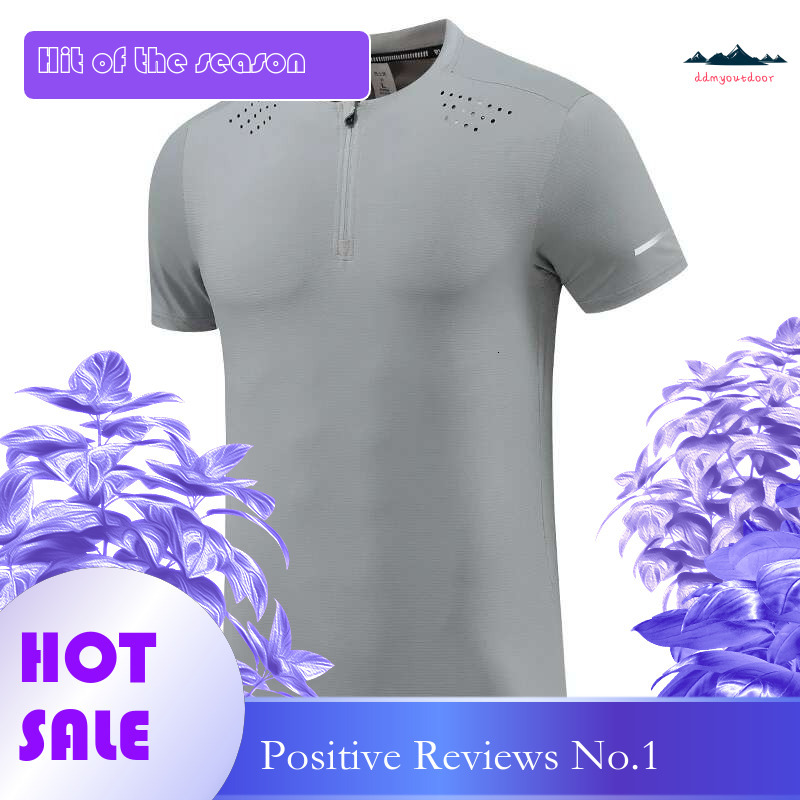 Ddmytiger Ddmytiger China Domestic Fashion Running Shirt Men Breathable Half Zipper O Neck Quick Dry Training Tee Workout Outdoor Reflective Short Sle