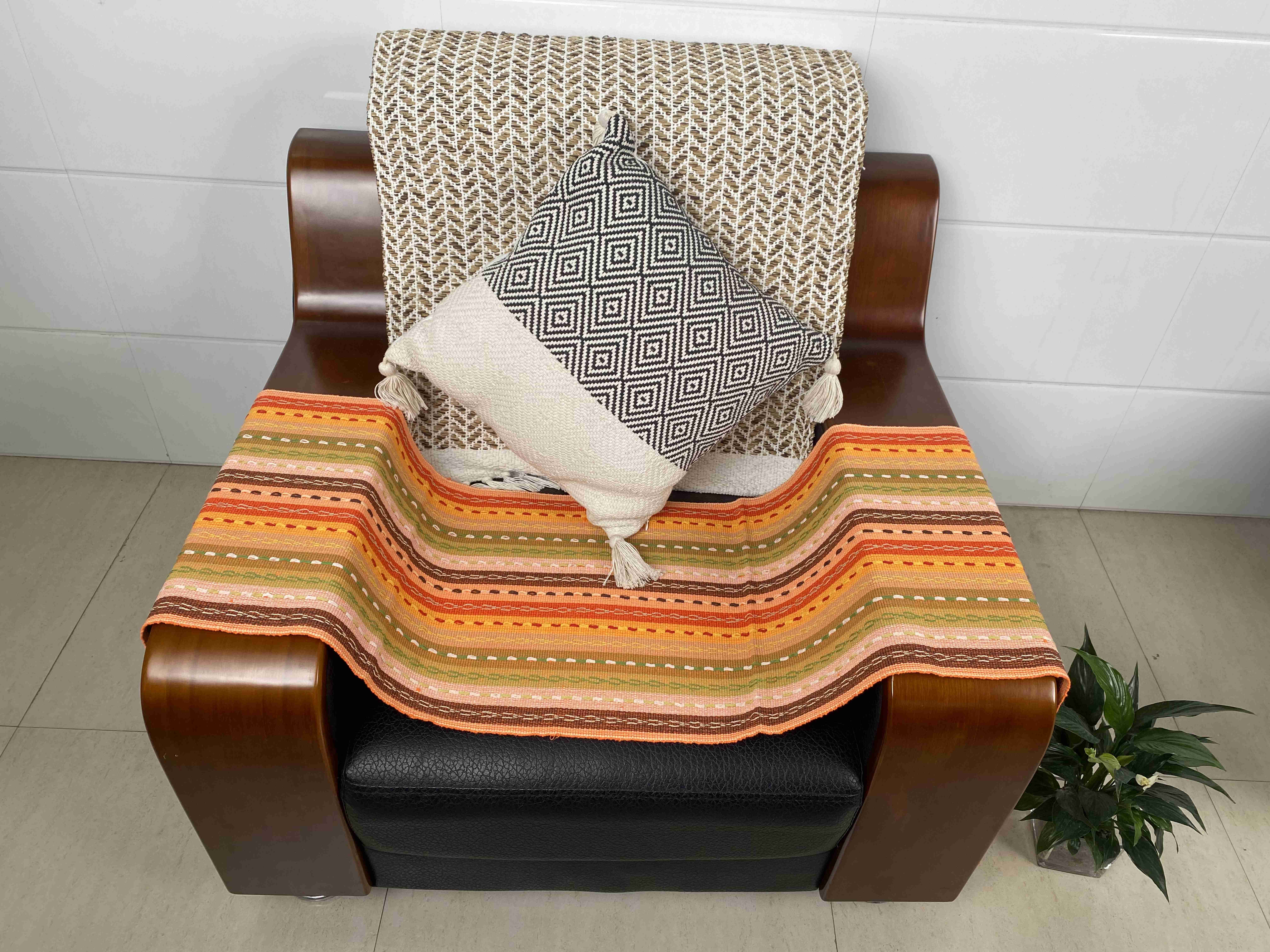 Versatile Chic Fabric Cushions for Living Rooms - Durable Natural Texture Finishes