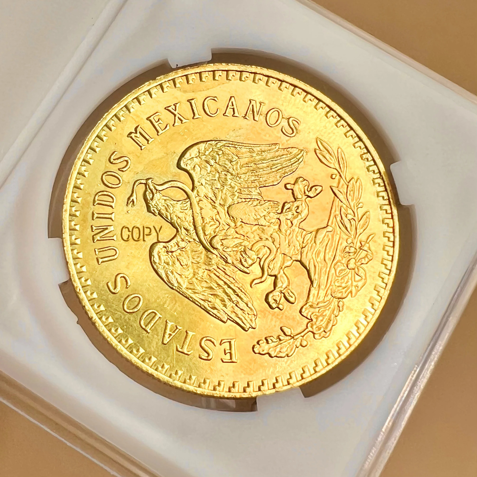 1921 Mexican Angel 50 Peso Golden Commemorative Coins 18211921 Relief Craft Collection Home Creative Decoration 250108