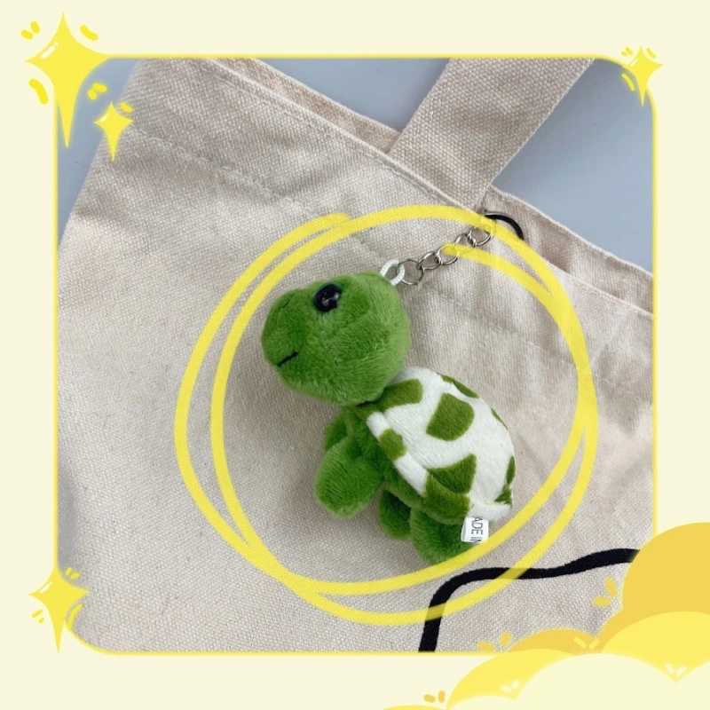 8cm Cute Cartoon Mini Turtle Doll Keychain Pendant Girl Woman Bag Doll Plush Toy Key Ring Jewelry Small Gift W250116