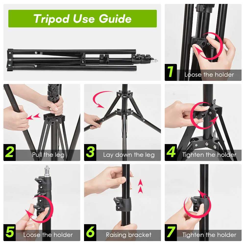 Tripod With LED Ring Light For Phone Tripod Camera Stand Selfie Photography Light LED Lamp Color Photo Studio For YouTube Live Z250116