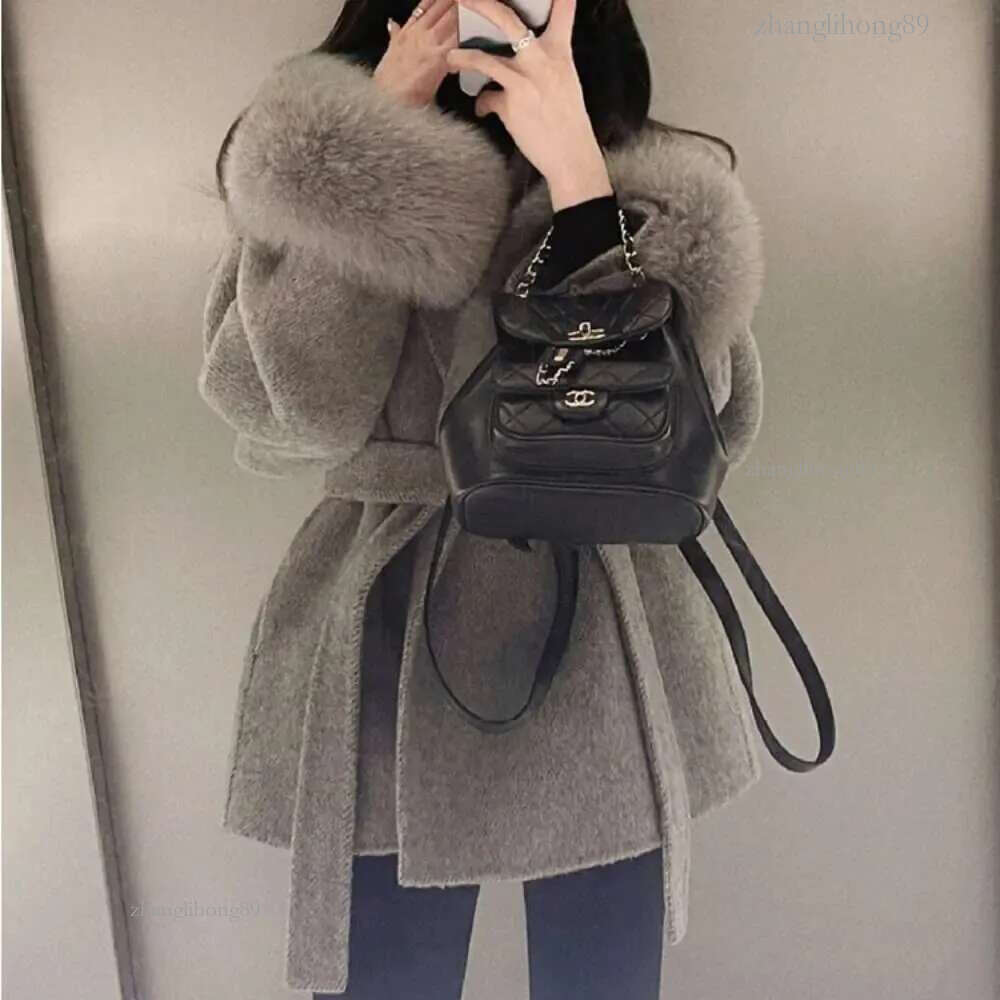 High End Double-sided Wool Strapping Real Wool Fur Coat Womens Removable Cuffs Fur Temperament Cashmere Short Jacket Y241119